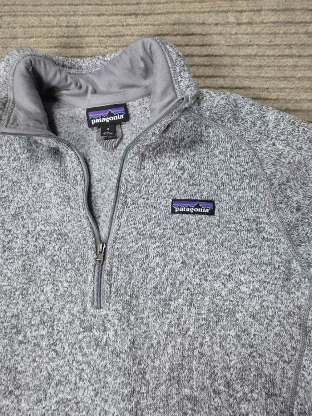 PATAGONIA Women's Better Sweater Fleece Gray 1/4 Zip Pullover Size Medium